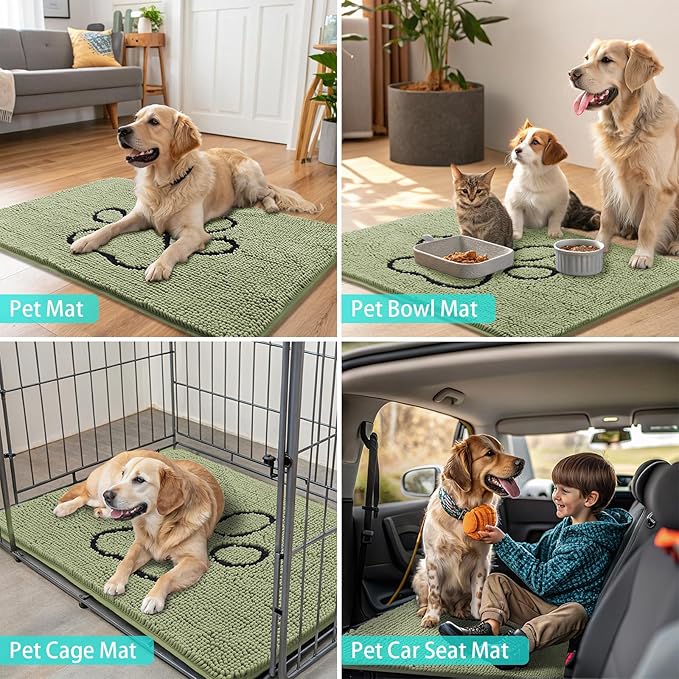 Smiry Dog Door Mat for Muddy Paws, Absorbent Dirt Trapper Non Slip Quick Dry - Image 8