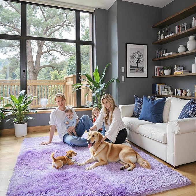 Super Soft Shaggy Area Rugs for Bedroom 4x6 Feet, Shaggy Plush Living Room Shag by Junhejiamei
