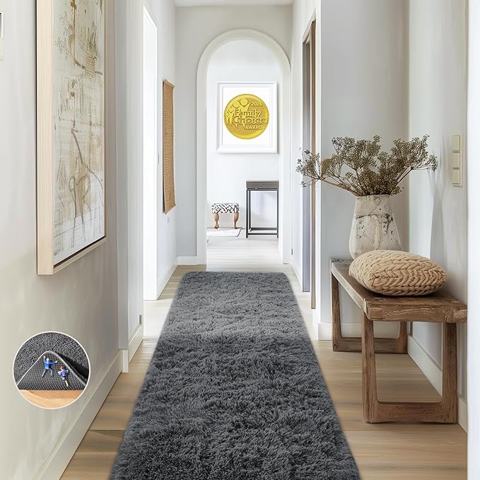 Ophanie 2x8 Runner Rug for Hallway, Upgrade Non-Slip Fluffy Soft Bedside Rugs by Ophanie
