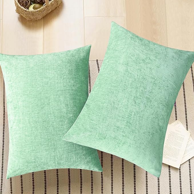 CaliTime Throw Pillow Covers Decorative 20 X 26 Inches Pack of 2 Cozy Chenille - Image 5