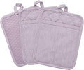 Pot Holders Yarn-Dyed Set of 3 Non Slip Silicone Kitchen Lines Heat Resistant by REDLMLDETA