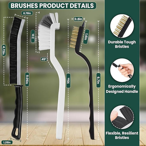 8 Pcs Crevice Cleaning Brush Set – Hard Bristle Cleaning Tools - Image 2