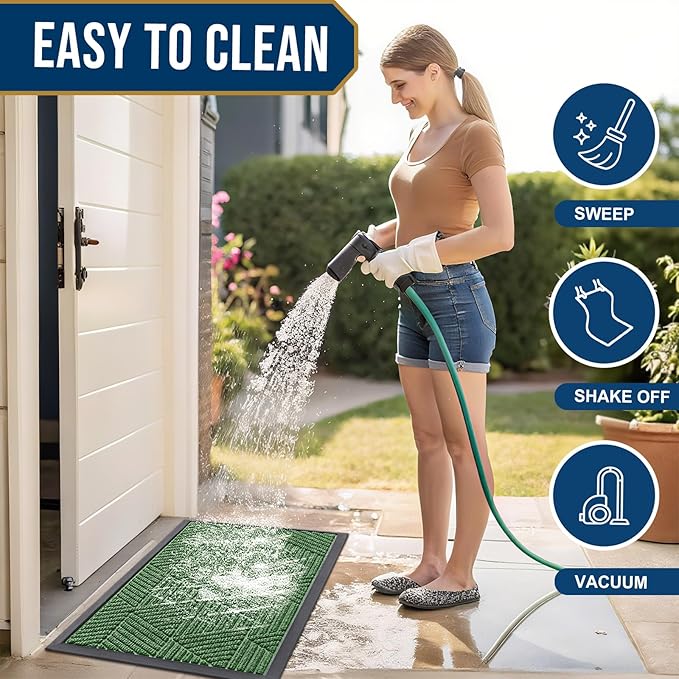 Smiry Front Door Mat Outside Entrance, Heavy Duty Sturdy Natural Rubber Doormat - Image 6