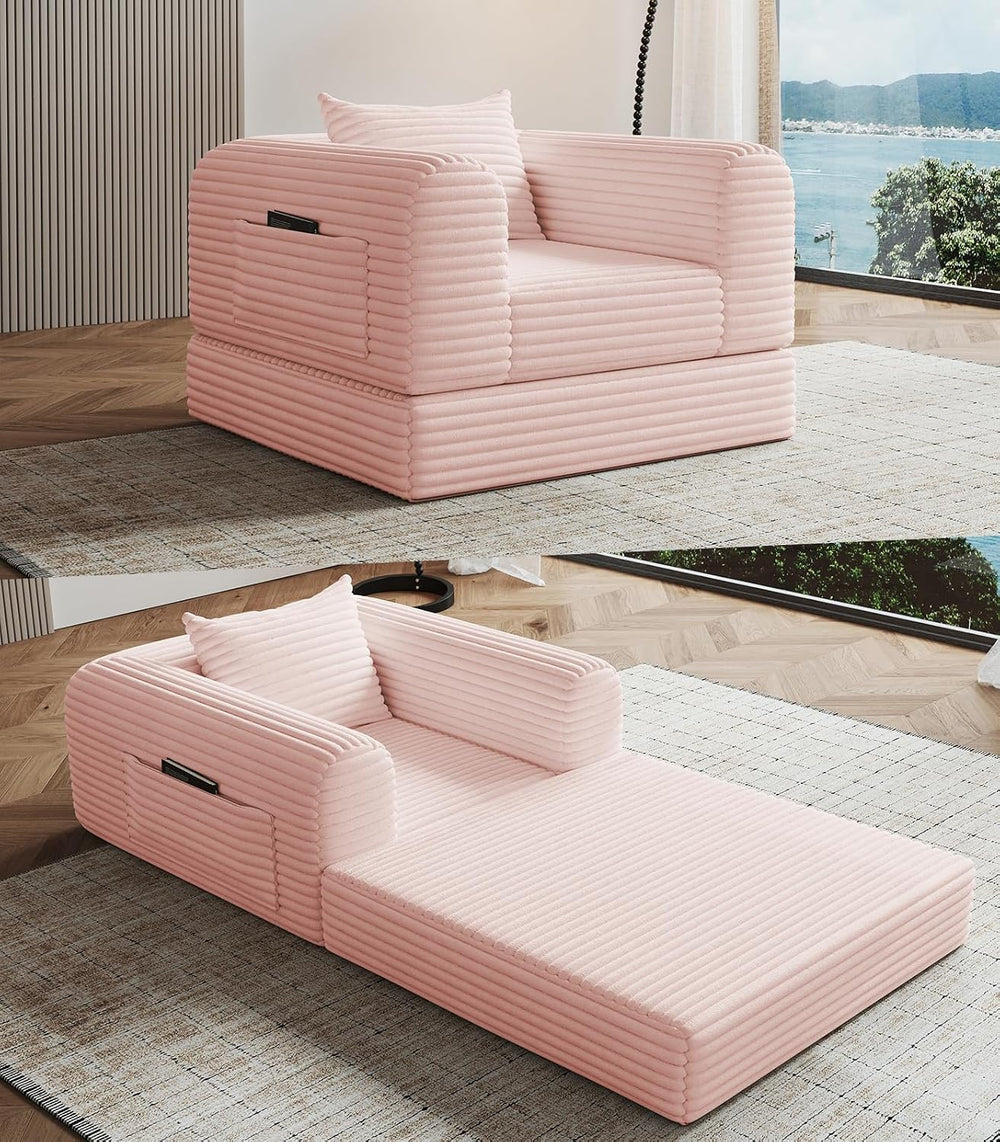 SYFERLORY Versatile 2 in 1 Boneless Armchair Chaise Lounge Chair Indoor, Conv...