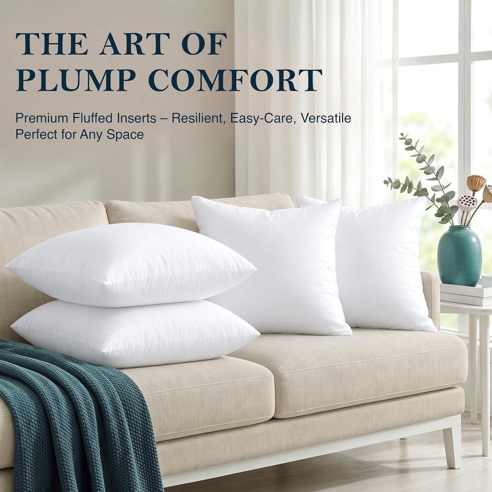 Utopia Bedding Throw Pillows (Set of 4, White) – 20 x 20 Inches Down Alternat...