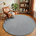 Amearea Grey Round Area Rugs 4ft Washable Circle Rugs by AmeareaDirect