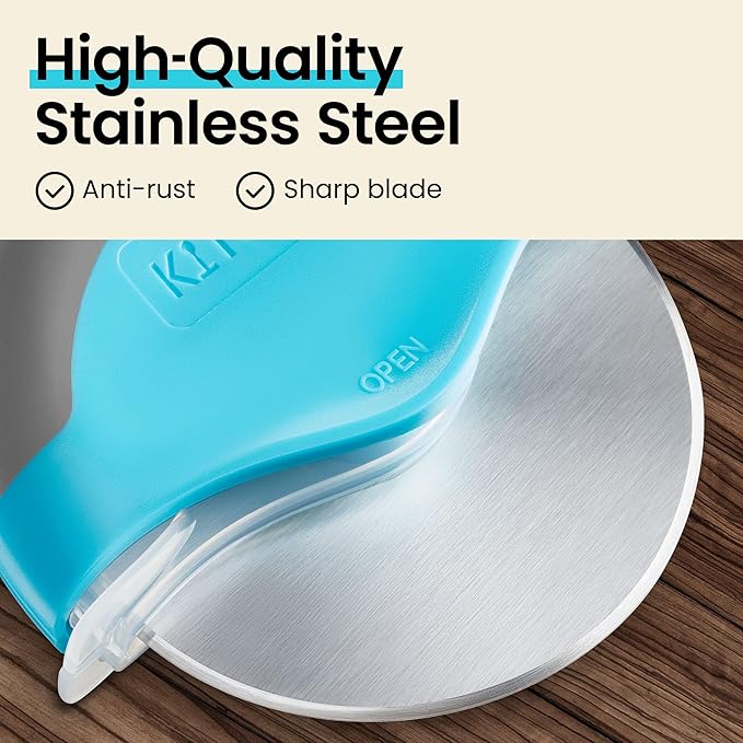 Kitchy Pizza Cutter Wheel with Protective Blade Cover, Ergonomic Pizza Slicer - Image 6