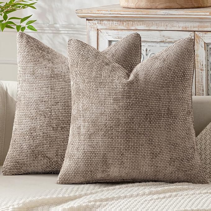 MIULEE Pack of 2 Couch Throw Pillow Covers 20x20 Inch Light Khaki Boho Accent by MIULEE