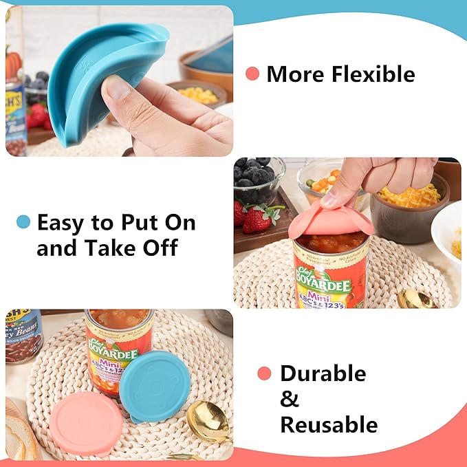 4PCs 3-inch/7.5cm Silicone Can Lids - Image 3