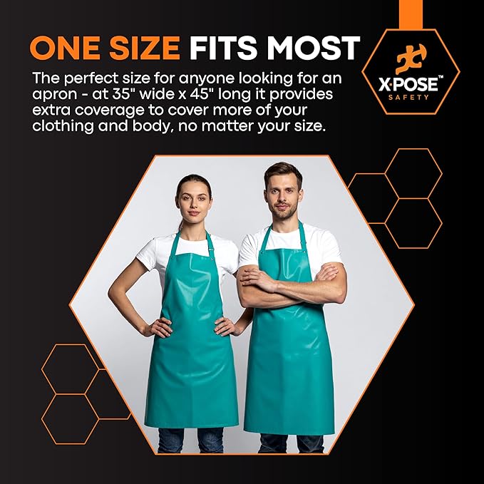 Xpose Safety Heavy Duty Vinyl Waterproof Aprons, Industrial and Commercial Use - Image 6