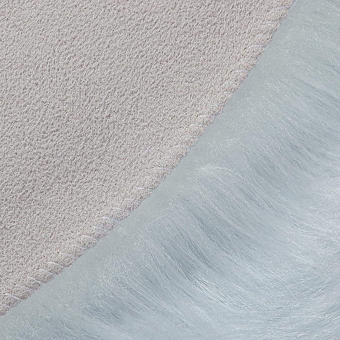 linmopm Faux Fur Rug Sheepskin Shag Fluffy Fuzzy White 3x3 ft Rugs - Image 5