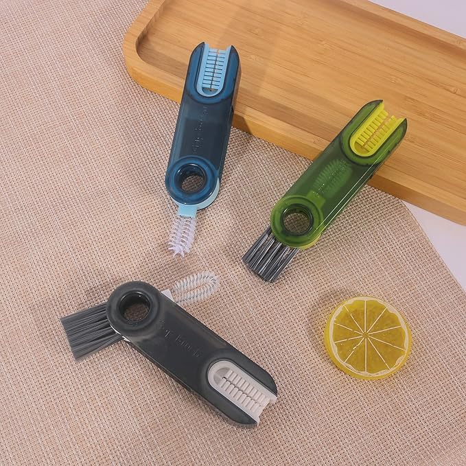 3 in 1 Cup Lid Gap Cleaning Brush Set, Mutipurpose Tiny Silicone Cup Holder - Image 5