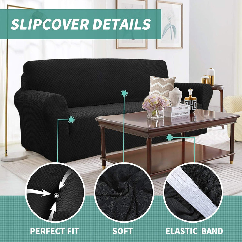 YEMYHOM Couch Cover Latest Jacquard Design High Stretch Sofa Chair Covers for...