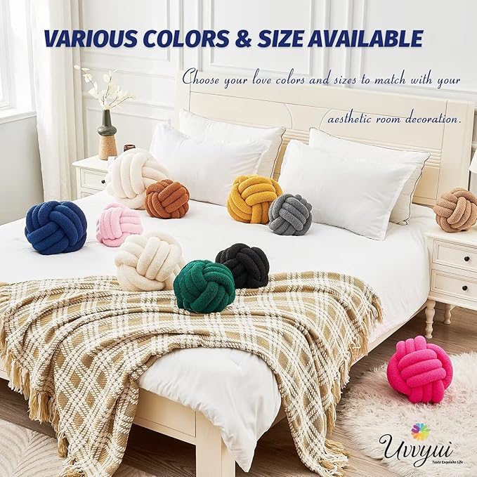 Uvvyui Knot Pillow Ball, Soft Home Decorative Pillows, Round Throw Pillow - Image 6