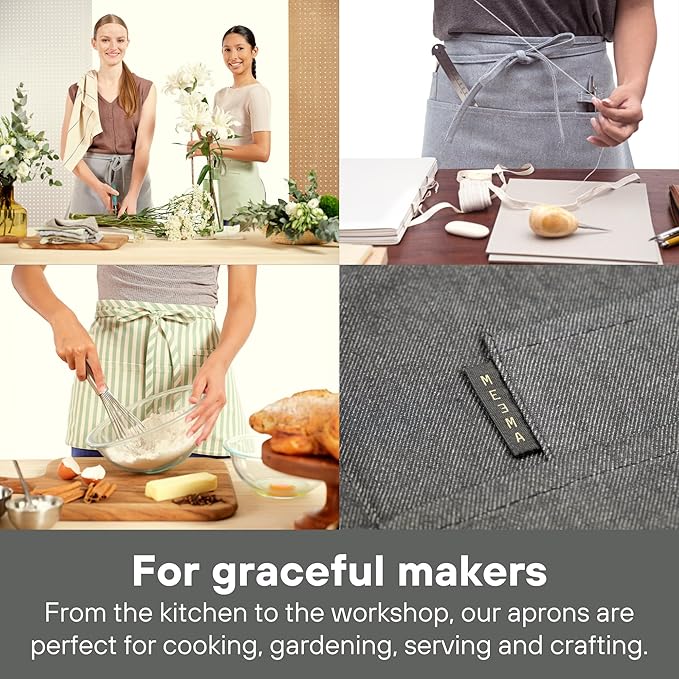 MEEMA Chef Waist Apron Cotton Fabric |Washable & Breathable Waitress & Server - Image 8