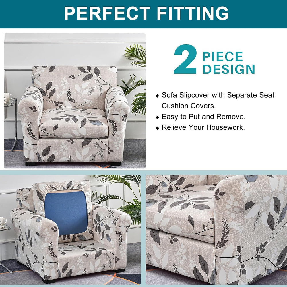 KRFOONN 2 Piece Chair Covers Armchair Sofa Couch Slipcover, Small, 23