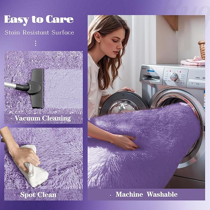 6x9 Area Rug for Living Room: Fluffy Shag Soft Washable Rugs Large Fuzzy Plush - Image 3