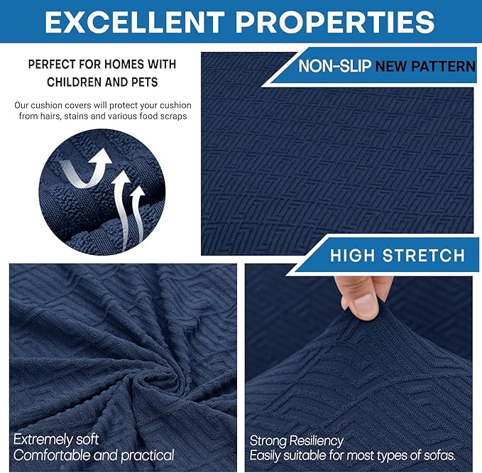 XINEAGE Couch Cushion Covers Seat Cushion Cover Thick Stretch Sofa Slipcovers 1 - Image 5