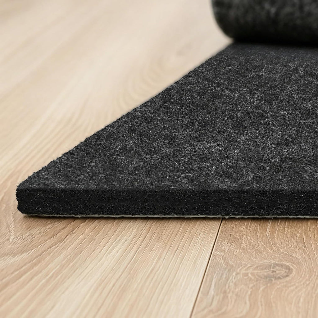 Placoot 2x8 Ft Non Slip Rug Pad Gripper, 1/6-inch Thick Shock-Absorbing Carpet Mat, Under Area Rugs Anti Skid Mat with Natural Rubber Backing, Surface Cushion for Hardwood, Carpet, Tile Floors