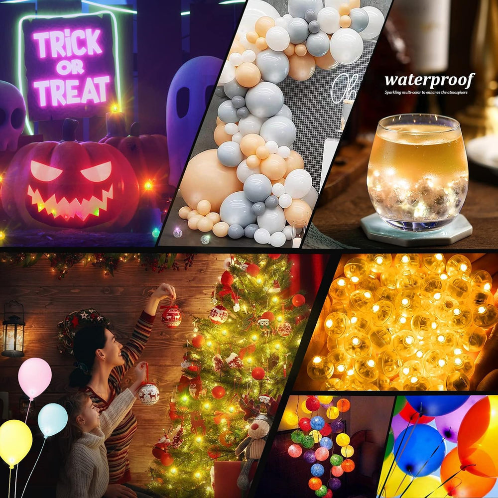 200pcs LED Orange Balloon Lights, Round LED Mini Lights for Paper Lantern Bal...