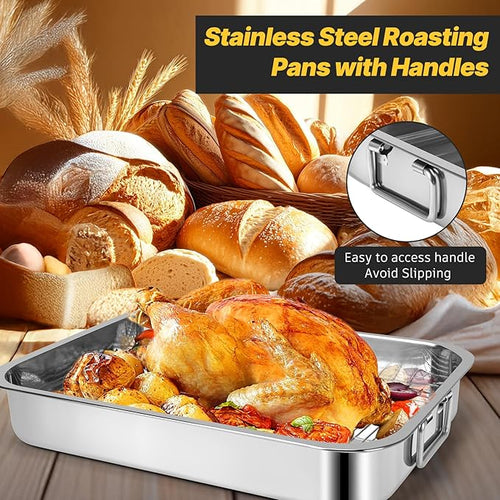 15.5" Stainless Steel Roasting Pans - Image 2