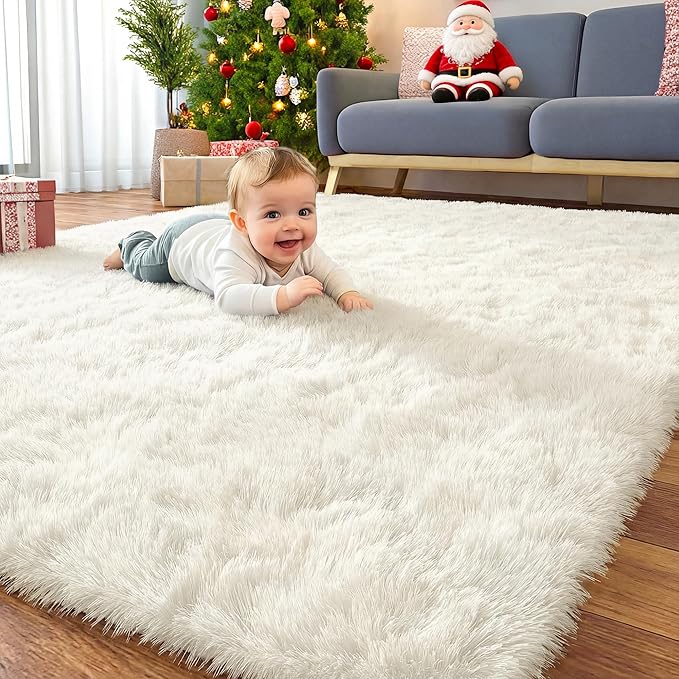 OLANLY 6x6 Area Rugs for Living Room Bedroom, Machine Washable Soft Fluffy by OLANLY