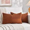 Fancy Homi 2 Packs Rust Lumbar Decorative Throw Pillow Covers 16x26 Inch by Fancy+Homi