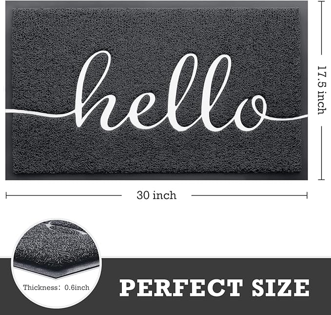 CozyBounty Door Mat Hello Mats Outdoor Indoor Non-Slip Doormat - Image 3