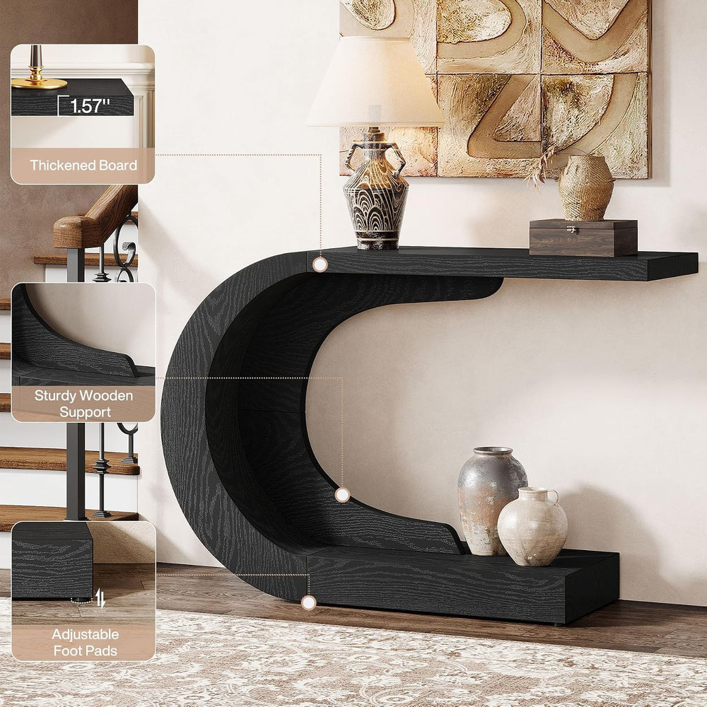 Tribesigns 43.3" Mid-Century Modern Console Table for Entryway, Wood C-S...