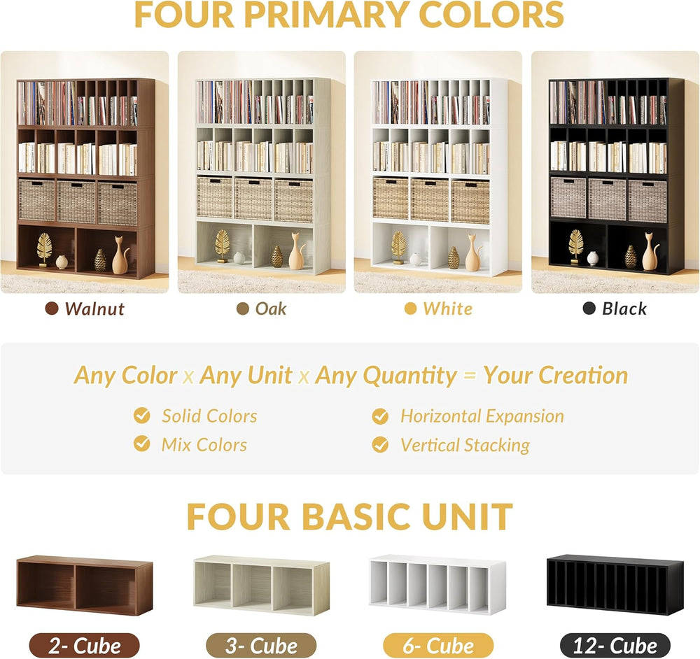 IOTXY DIY Modular Cube Bookcase - CubeXY Customizable Stackable Expandable Ba...