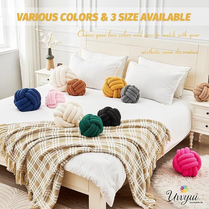 Uvvyui Knot Pillow Ball, Soft Home Decorative Pillows, Round Throw Pillow - Image 6