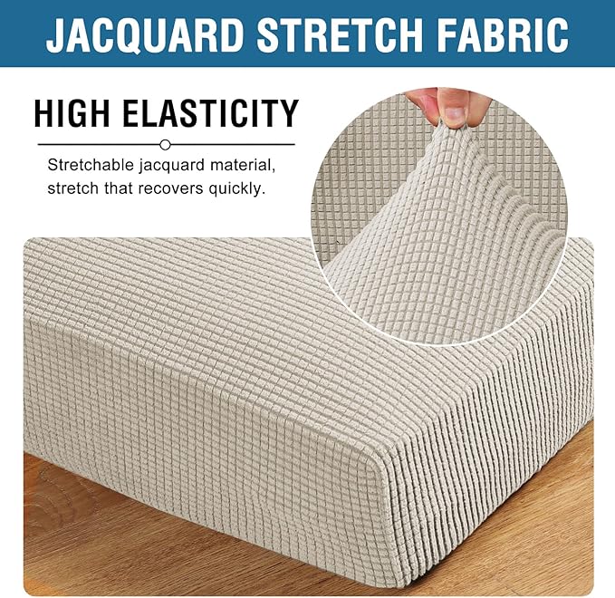 H.VERSAILTEX Stretch Couch Cushion Covers Individual Seat Sofa Chair Slipcovers - Image 4
