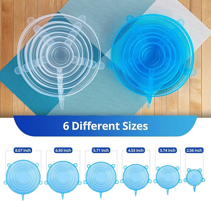 Silicone Stretch Lids, Zero Waste Reusable Silicon Container Lid Covers - Image 7