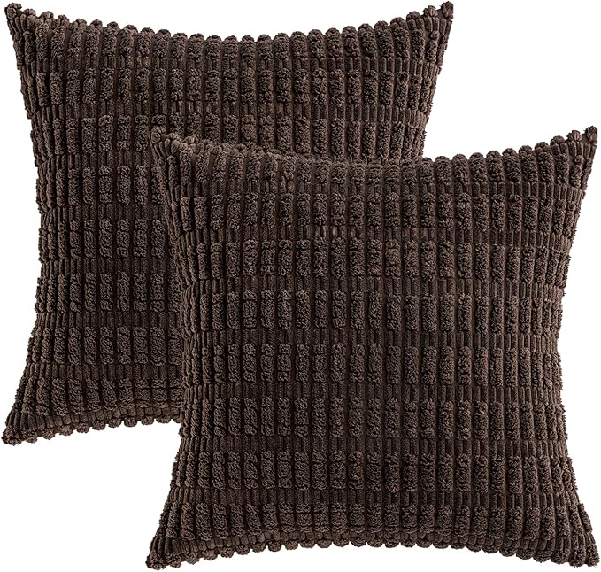 MIULEE Pack of 2 Corduroy Decorative Throw Pillow Covers 18x18 Inch Soft Boho - Image 6