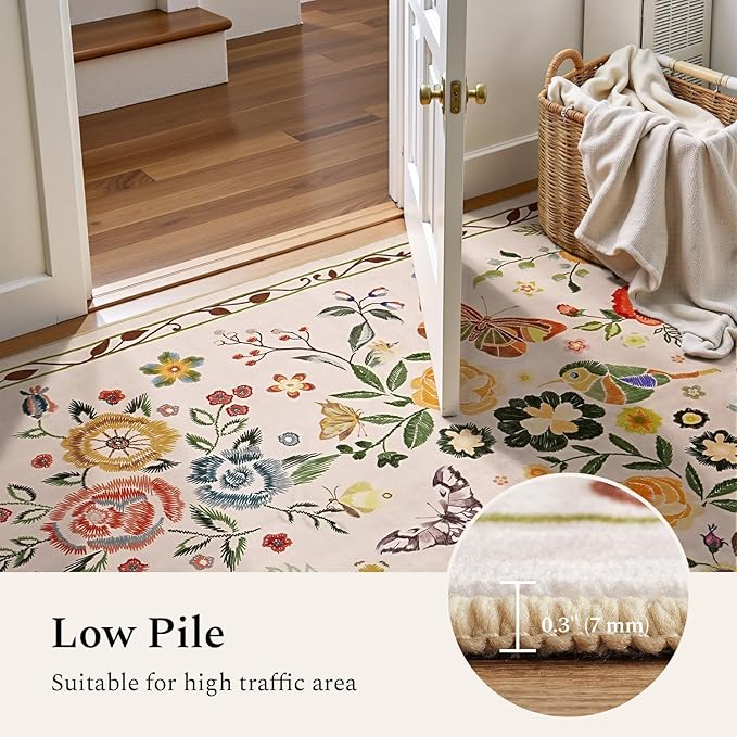 Rugflix 2x6 Runner Rug for Hallway, Washable Kitchen Runner Non Slip, Soft Low - Image 3