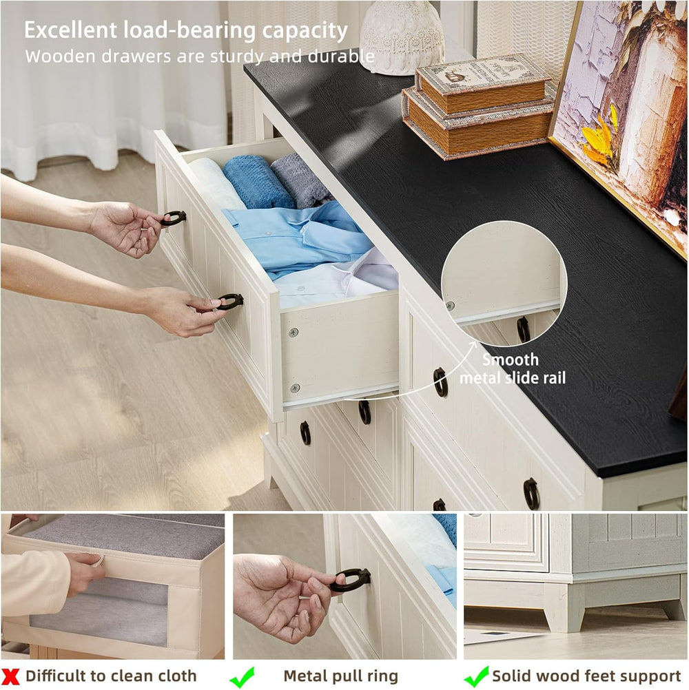 Joaxswe Farmhouse Dresser and Nightstand Set 3 for Bedroom