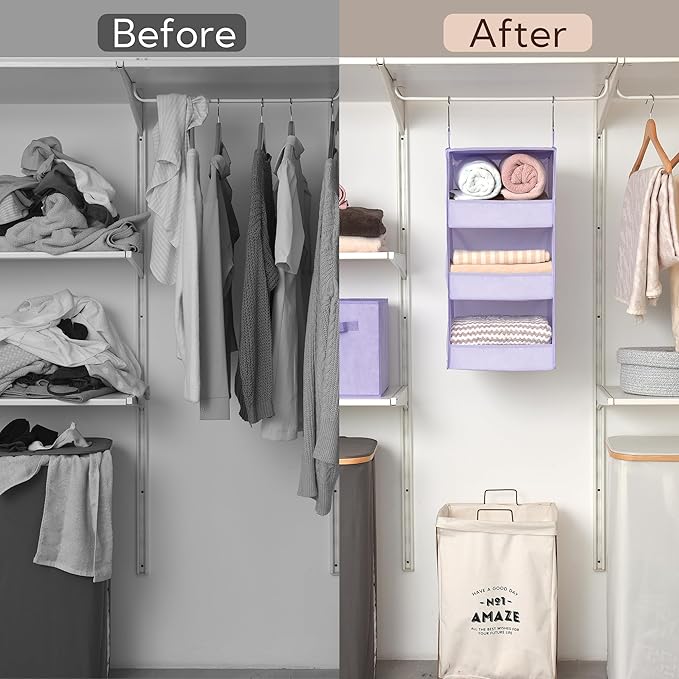 GRANNY SAYS 3 Shelf Hanging Closet Organizers and Storage, Collapsible Closet - Image 6