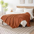 60x80 Inch Rust Twin Blanket by Unknown