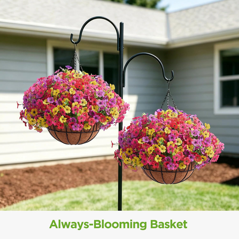 InnoGear Artificial Hanging Flowers for Outdoors Fake Plants Baskets 4 Hues