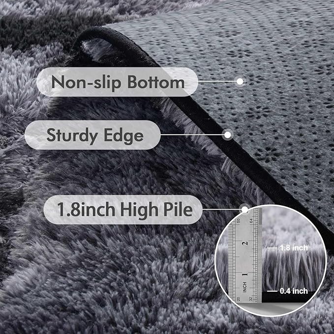 8x10 Ft Extra Large Shag Rugs for Living Room, Tie Dyed Ultra Soft Fluffy Furry - Image 5