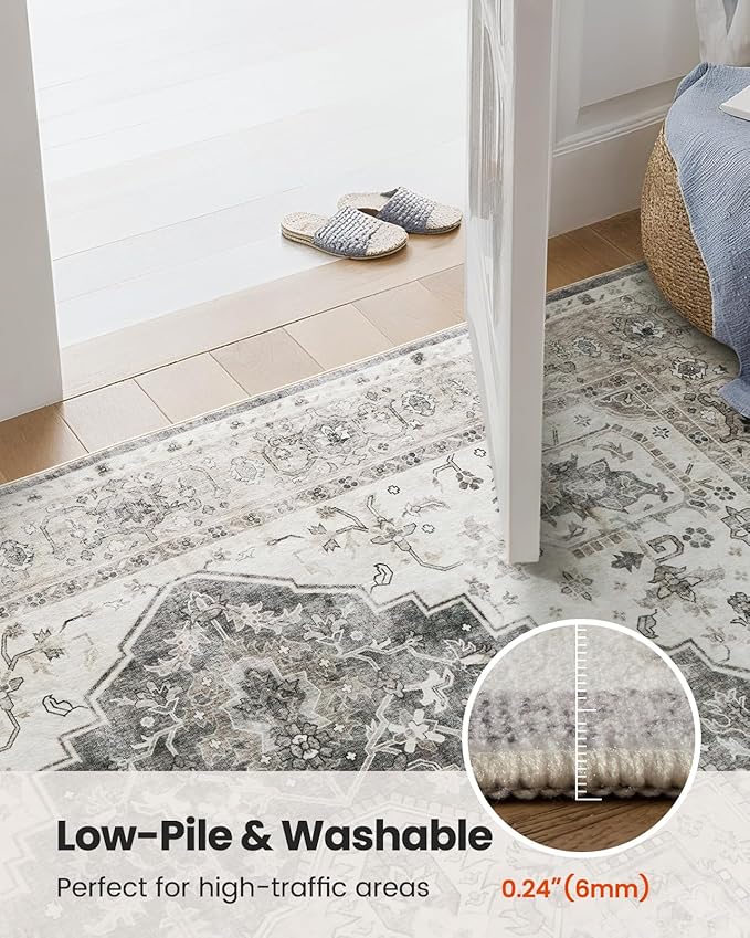 AMADA HOMEFURNISHING 9x12 Area Rug, Washable Low-Profile Large Area Rug - Image 8