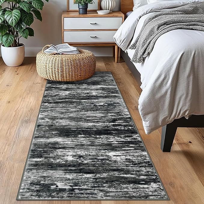KOZYFLY Modern Abstract Kitchen Runner Rug, 2x6 Washable Rug Runner Non-Slip