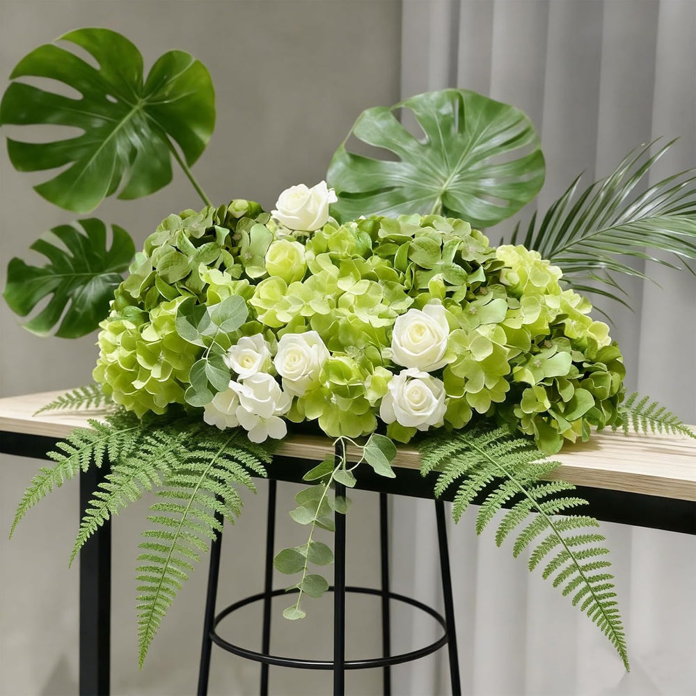 50 Pcs Faux Green Mix Hydrangea Artificial Flowers Bulk Fake Flowers