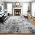 Living Room Rug 8x10 Gray Area Rugs Machine Washable Abstract Boho Large Rug by OmpaaHomeDecor
