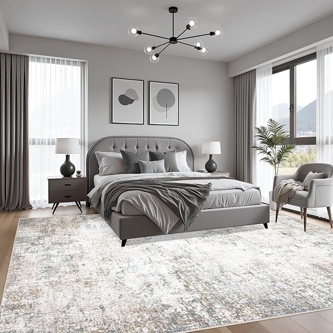 6x9 Area Rug Living Room Rug: Washable Modern Abstract Soft Thin Rug Indoor - Image 4