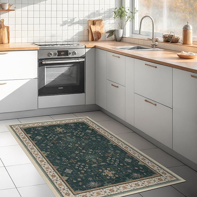 Dark Green Oushak 3x5 Large Entryway Rug - Image 2
