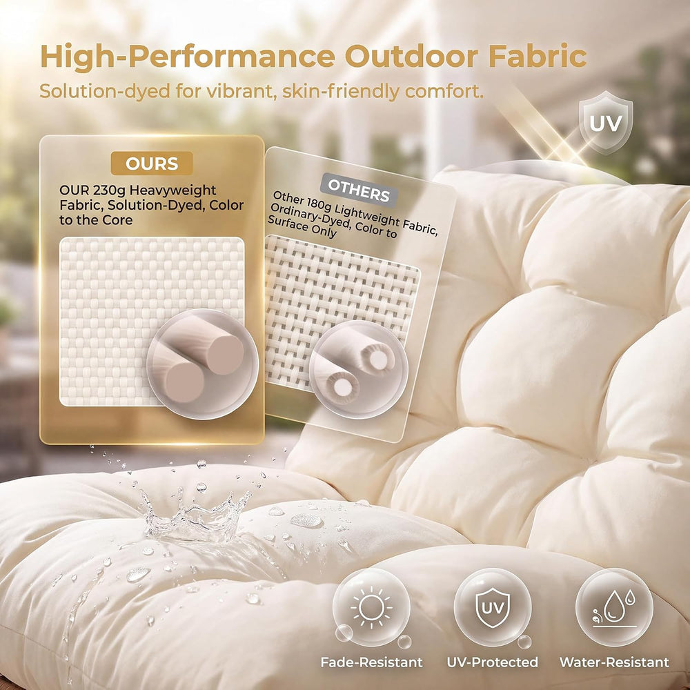 NICESOUL® Double Egg Chair Indoor Outdoor Stationary Oversized Thicken Padded...