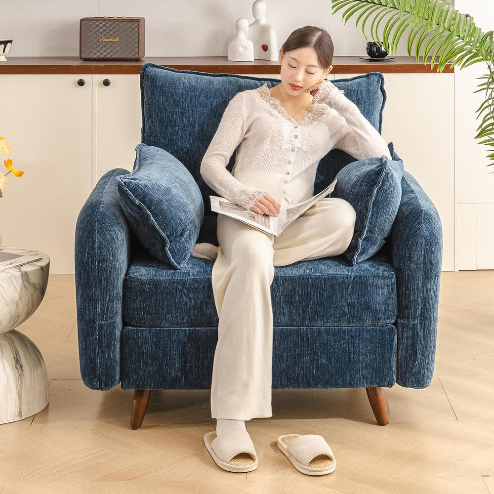 Rexulqo Oversized Accent Chair with Ottoman,All Seats Storage,Comfy Big Armch...