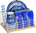 Metal Paper Plate Holders Dispenser, Disposable Paper Plate Utensil Holder by Hordely