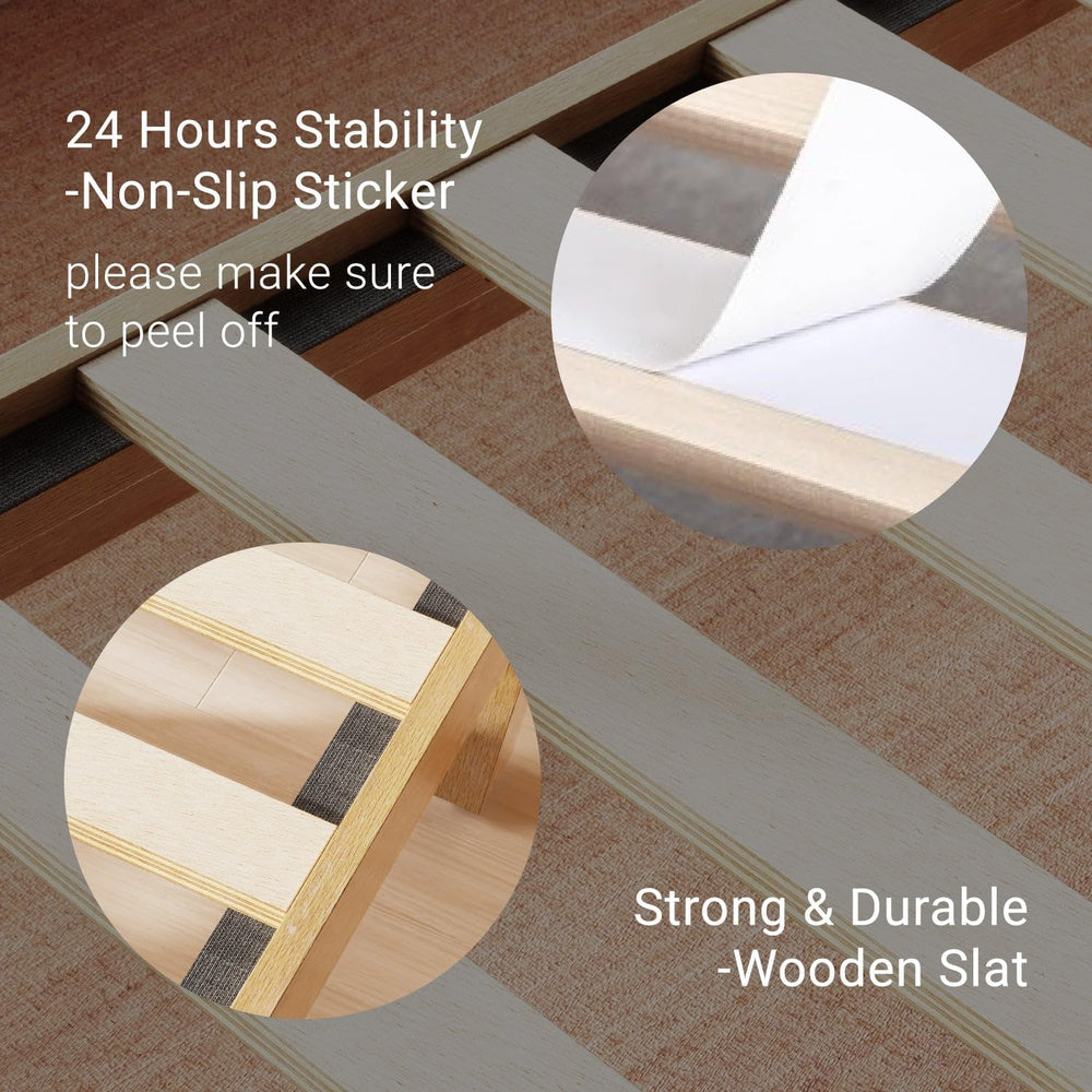 LIFEMENT Twin Bed Frame Classic Wood Platform, Noise Free, Under Bed Storage,...